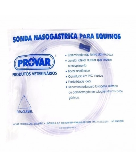 Sonda Nasogástrica para Equinos 17mm 3,00 Metros Provar