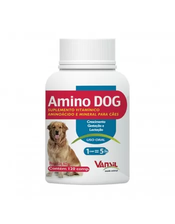 Suplemento Vitamínico Aminodog 60g com 120 Comprimidos Vansil