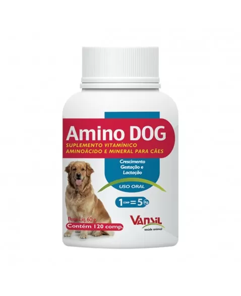 Suplemento Vitamínico Aminodog 60g com 120 Comprimidos Vansil