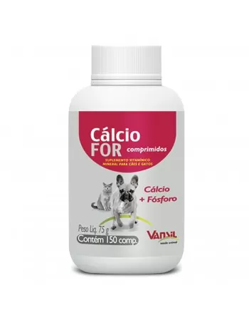 Cálcio For 75g Suplemento Vitamínico Cálcio e Fósforo 150 Comprimidos Vansil