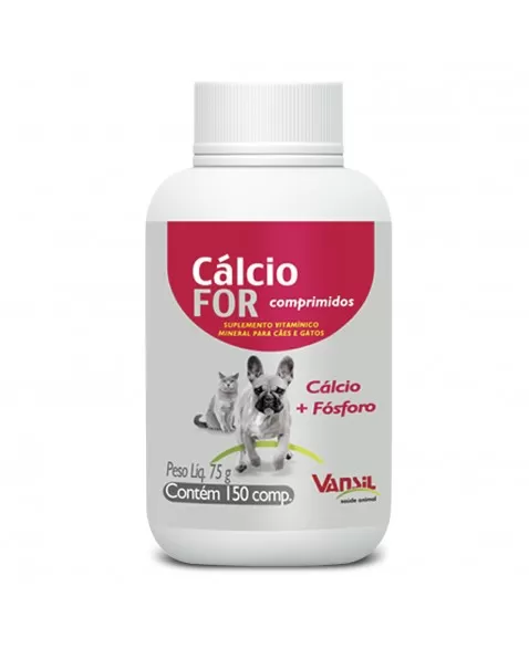 Cálcio For 75g Suplemento Vitamínico Cálcio e Fósforo 150 Comprimidos Vansil