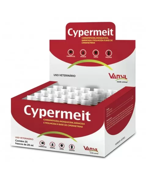 Cypermeit Antiparasitário com 25 Frascos 20ml Vansil