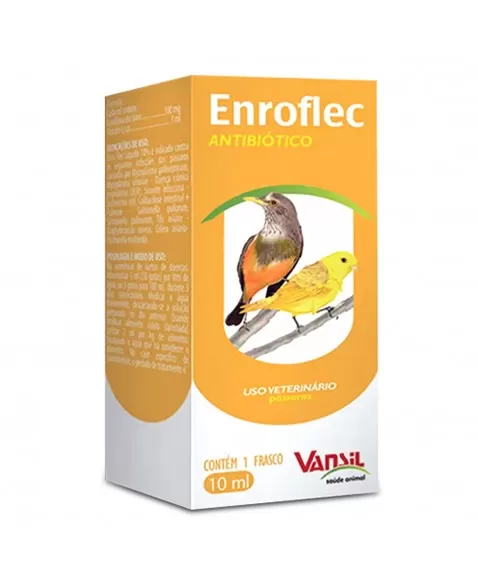 Enro Flec Antibiótico Para Pássaros 10ml Vansil