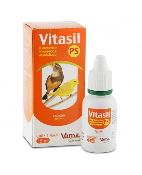 Vitasil PS Suplemento Vitamínico Para Pássaros 15ml Vansil