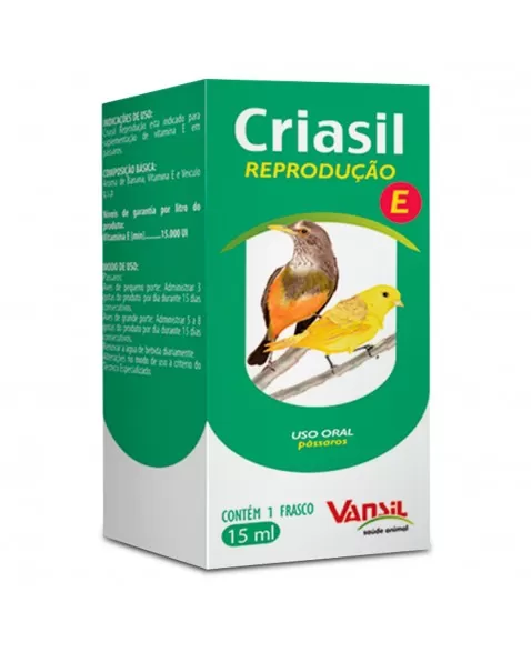 Criasil Vitamina E Para Pássaros 15ml Vansil