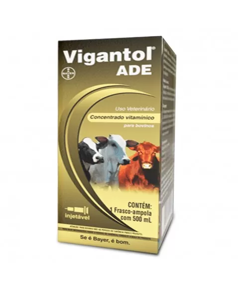 Vigantol ADE Suplemento Vitamínico Injetável 500ml Bayer Elanco