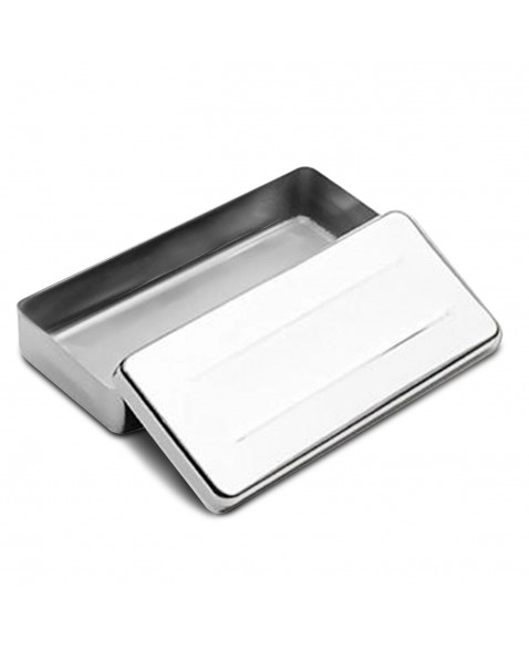 Estojo de Aço Inox Liso para Esterilização 26x12x6cm Fava