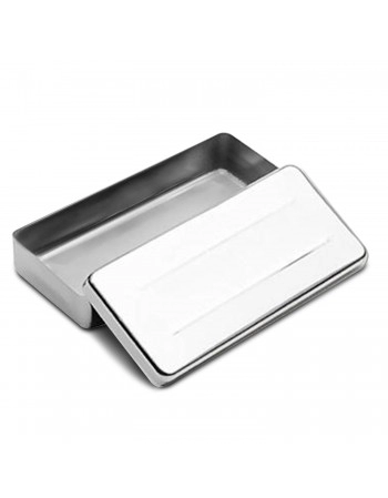 Estojo de Aço Inox Liso para Esterilização 22,5x10,5x3cm Fava