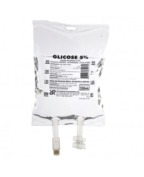 Bolsa de Soro Glicose 5% com 250ml JP