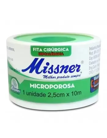 Fita Cirúrgica Microporosa Hipoalérgica 2,5cm x 10m - Missner