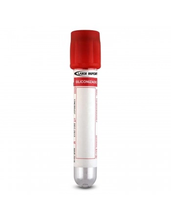 Tubo para Coleta de Sangue Siliconizado 9mL Vermelho 100 Unidades Labor Import