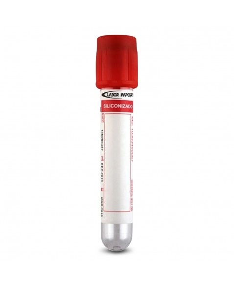 Tubo para Coleta de Sangue Siliconizado 9ml Vermelho 100 Unidades Labor Import