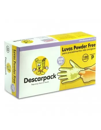 Luva Powder Free Sem Pó Tamanho P Com 100 Unidades Descarpack