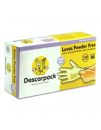 Luva Powder Free Sem Pó Tamanho M Com 100 Unidades Descarpack