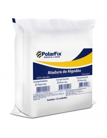 Atadura de Algodão Ortopédico Hidrofóbico 10cm x 1m com 12 Unidades - PolarFix