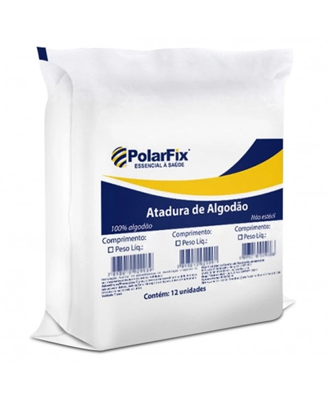 Atadura de Algodão Ortopédico Hidrofóbico 10cm x 1m com 12 Unidades PolarFix