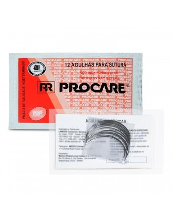 Agulha De Sutura Cilíndrica PD-7 3/8 0,6×22mm Com 12 Unidades Procare