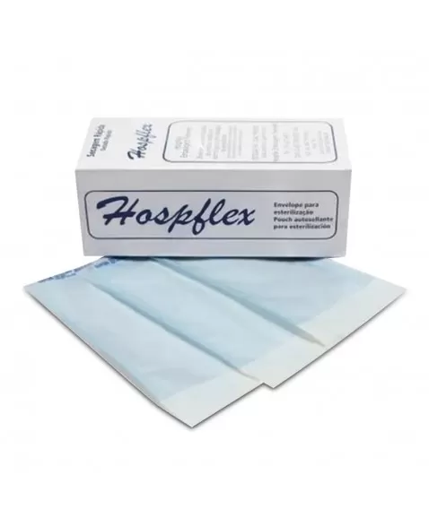 Envelope para Esterilização Papel Grau Cirúrgico 9x26cm Hospflex