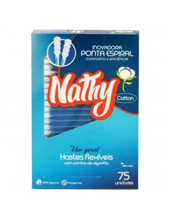 Hastes Flexíveis Com Pontas De Algodão Refil com 75 Unidades - Nathy