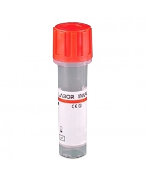 Tubo para Coleta de Sangue Siliconizado 0,5ml Vermelho 50 Unidades Labor Import