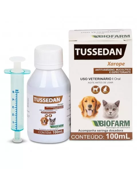 Tussedan Xarope Para Cães e Gatos 100ml Biofarma