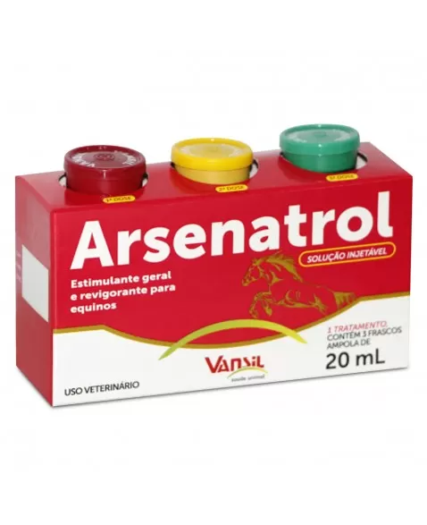 Arsenatrol Suplemento Estimulante Injetável com 3 Frascos de 20ml Vansil