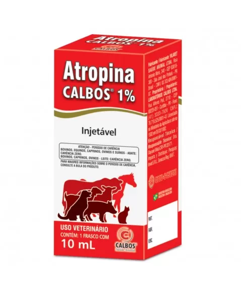 Atropina 1% Antiespasmódico Injetável 10ml Calbos