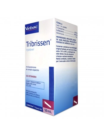 Tribrissen Injetável 50mL Antibiótico Antibacteriano Virbac