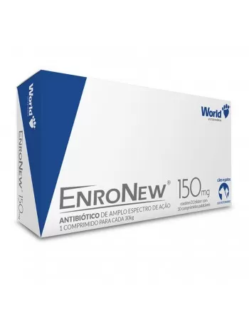 EnroNew 150mg Antibiótico para Cães e Gatos 10 Comprimidos World