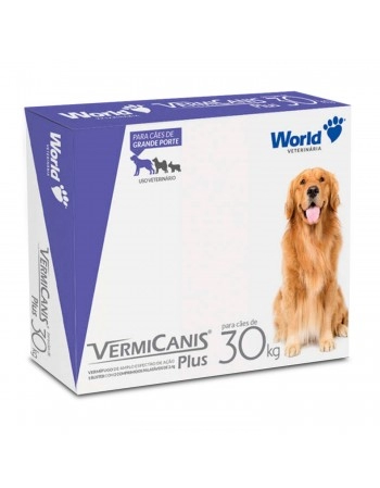 VermiCanis Plus 2,4g Vermífugo para Cães 30Kg 2 Comprimidos World