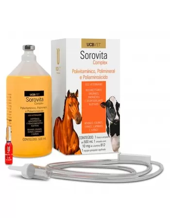 Sorovita Complex Polivitamínico Injetável 500ml com Vitamina B12 UCBVET