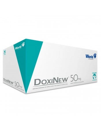 Doxinew 50mg Antibiótico Antimicrobiano Cães e Gatos 140 Comprimidos World