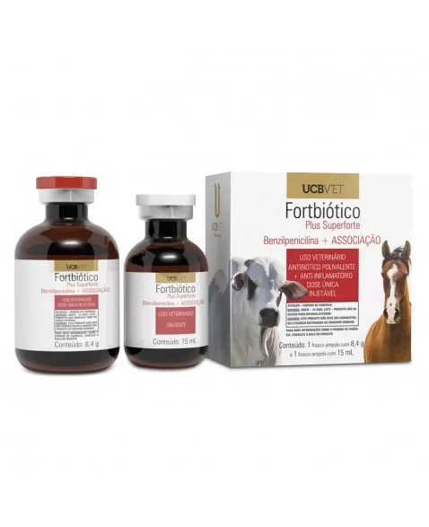 Fortbiótico Plus Superforte 15ml Antibiótico e Anti-inflamatório Injetável UCBVET