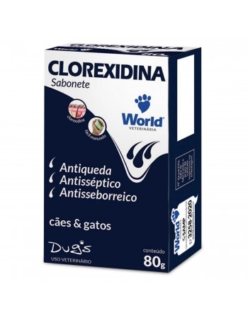 Sabonete Dug's Clorexidina Antisséptico para Cães e Gatos 80g World