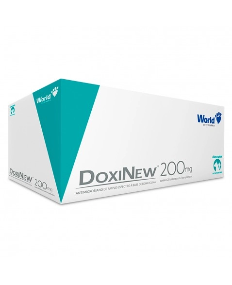 Doxinew 200mg Antibiótico Antimicrobiano Cães e Gatos 20 Blisters de 7 Comprimidos World