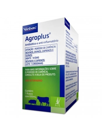 Agroplus Antibiótico e Anti-inflamatório Injetável 100mL Virbac