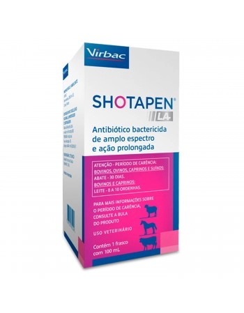 Shotapen LA Injetável 100ml Antibiótico Bactericida Virbac