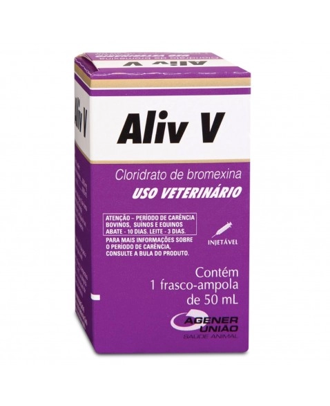 Aliv V Cloridrato de Bromexina Mucolítico Injetável 50ml Agener