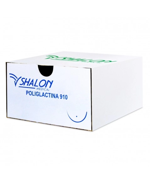 Fio de Sutura Poliglactina 910 0 com Agulha 1/2 4 70cm Shalon Fios Cirúrgicos