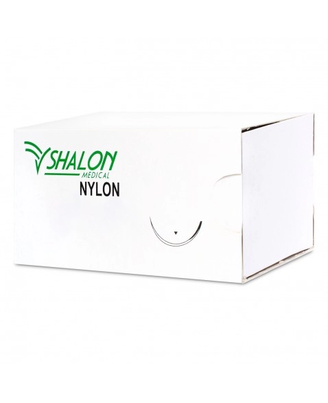 Fio De Sutura Monofil Nylon Preto 3-0 Com Agulha 3 CTI Shalon