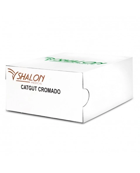 Fio de Sutura Catgut Cromado 1 sem Agulha 1,5m Shalon 2