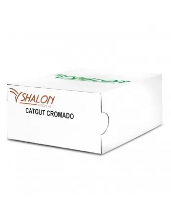 Fio de Sutura Catgut Cromado 4 sem Agulha 1,5m Shalon