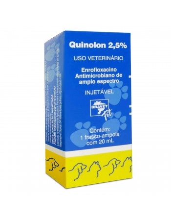 Quinolon Injetável Antimicrobiano 2,5% 20mL Bravet