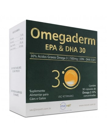 Omegaderm EPA & DHA 30% 500mg com 90 Capsulas Inovet