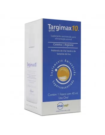 Targimax 10 Suplemento Aminoácido para Alimentação Animal 40ml Inovet