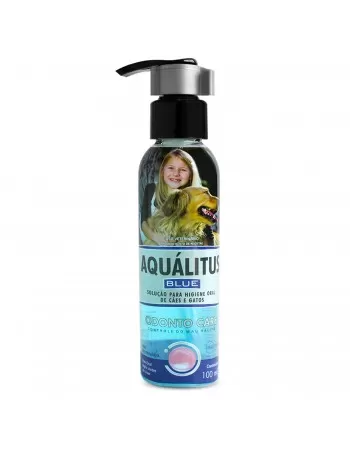 Aqualitus Blue Higienizante Bucal para Cães e Gatos 100ml Inovet