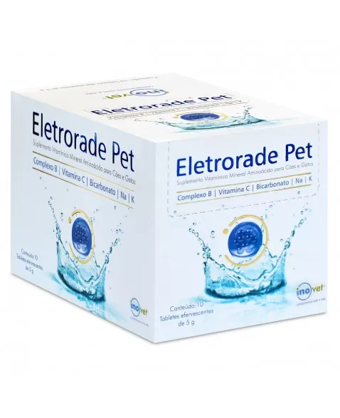 Eletrorade Pet Suplemento Vitamínico para Cães e Gatos com 10 Tabletes Inovet