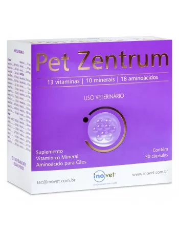 Pet Zentrum Suplemento Vitamínico para Cães 30 Cápsulas Inovet