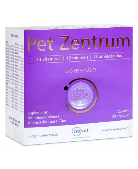 Pet Zentrum Suplemento Vitamínico para Cães 30 Cápsulas Inovet