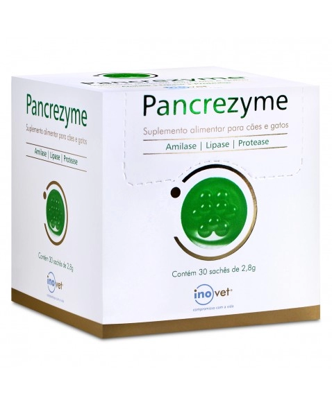 Pancrezyme Suplemento Alimentar Para Cães E Gatos 30 Sachês Inovet